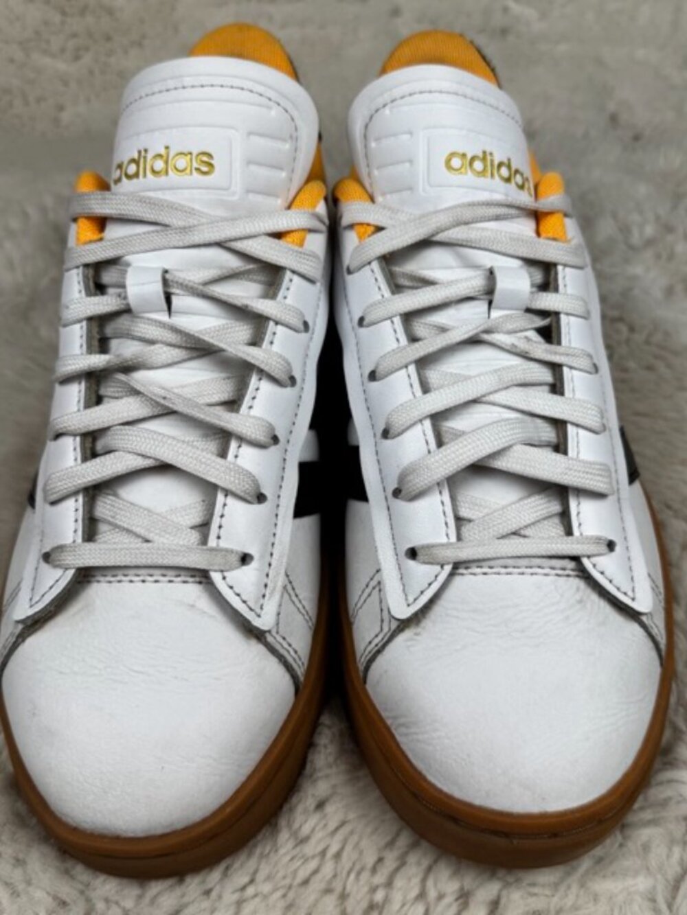 Adidas Grand Court Alpha White Flash Orange 2022 GX8165 Women's Size 8 Gum Sole - Picture 3 of 9